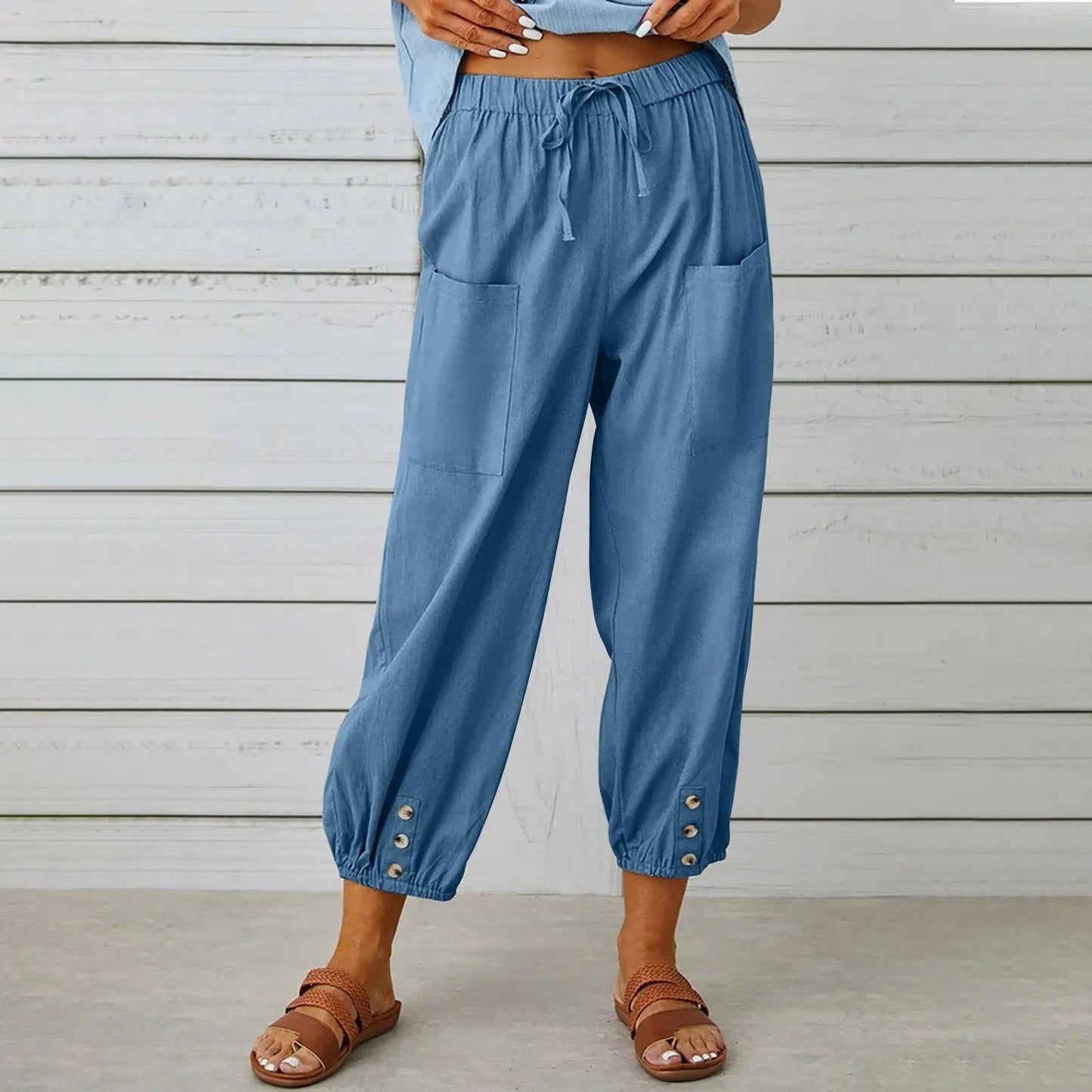 WOMEN‘S SUMMER CAPRI PANTS WIDE LEG