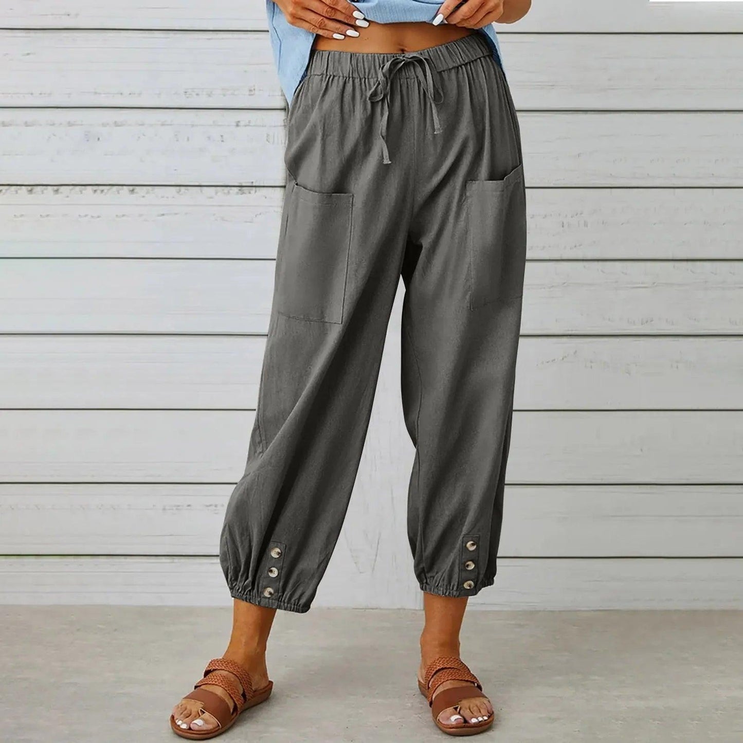 WOMEN‘S SUMMER CAPRI PANTS WIDE LEG