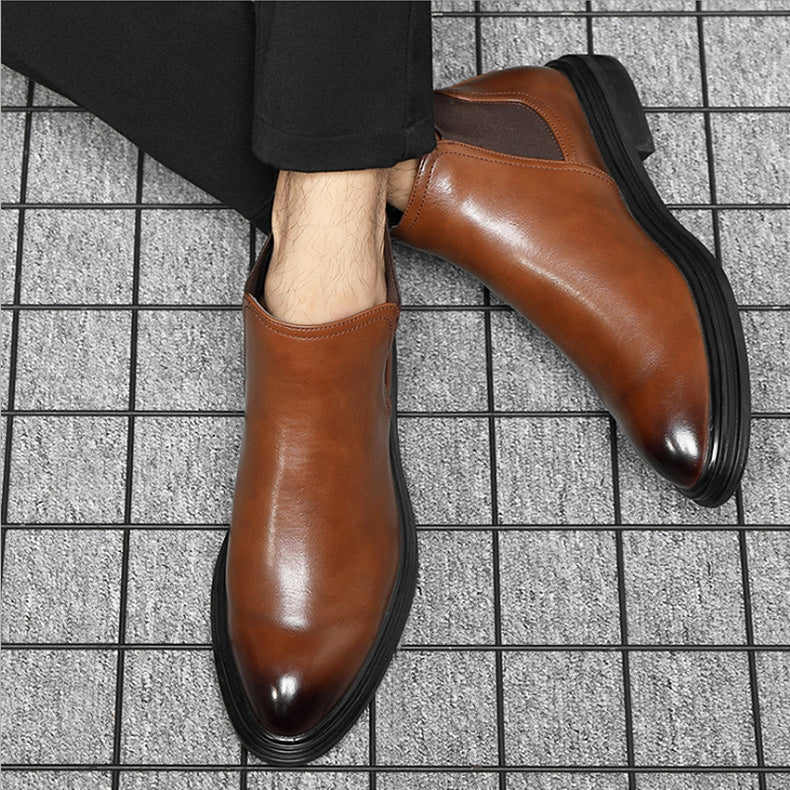 (Buy 2 pairs and get free shipping)Chelsea boots with pointed toe -Men's leather boots