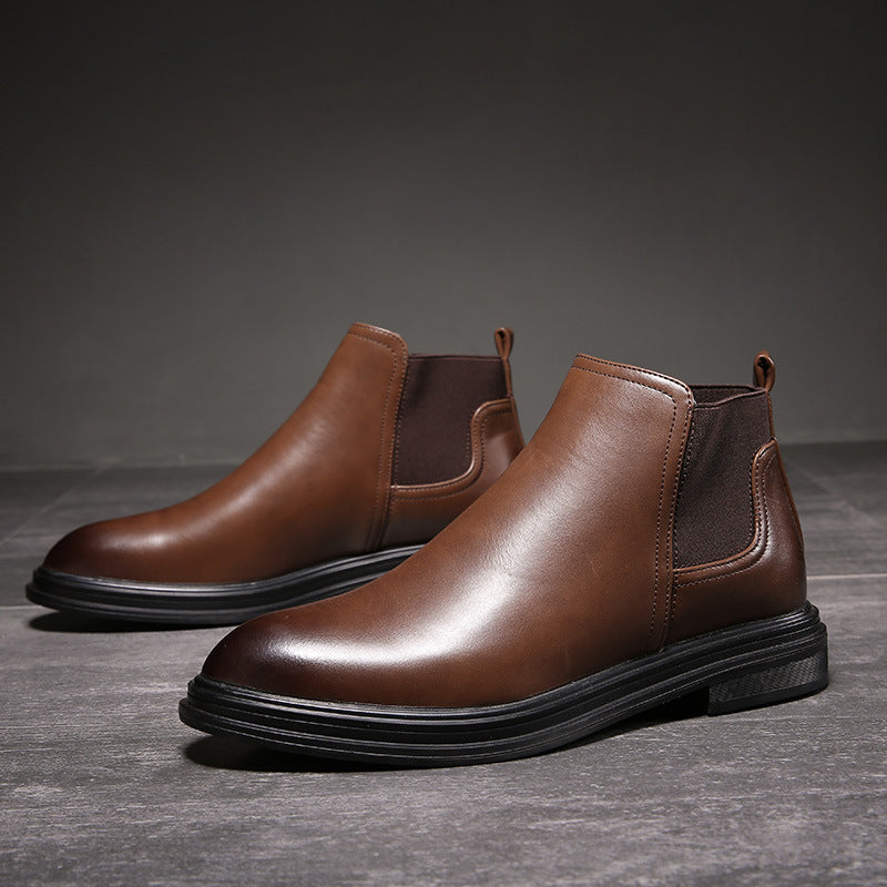 (Buy 2 pairs and get free shipping)Chelsea boots with pointed toe -Men's leather boots