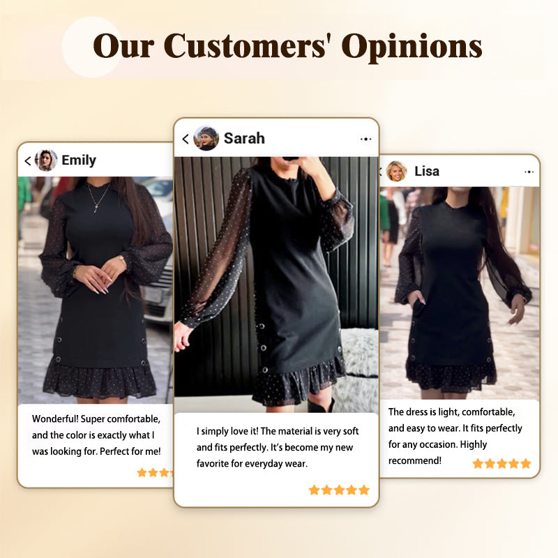 ⏳Limited-time 49% off⏰Women's Round neck dresses with plain rhinestones👗