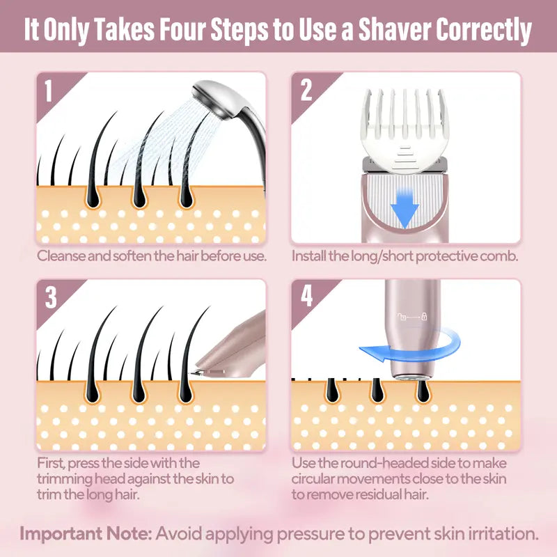 💜52 % OFF !!💜Bikini Trimmer for Women, Electric Shaver and Razor Rechargess Trimming eable 2-in-1, IPX7 Waterproof