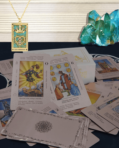 🔮40% OFF NOW! ✨ Witchy Cauldron Tarot Card Set – Rose Gold Accents, Complete Guide Book & Velvet Pouch 🎴📖