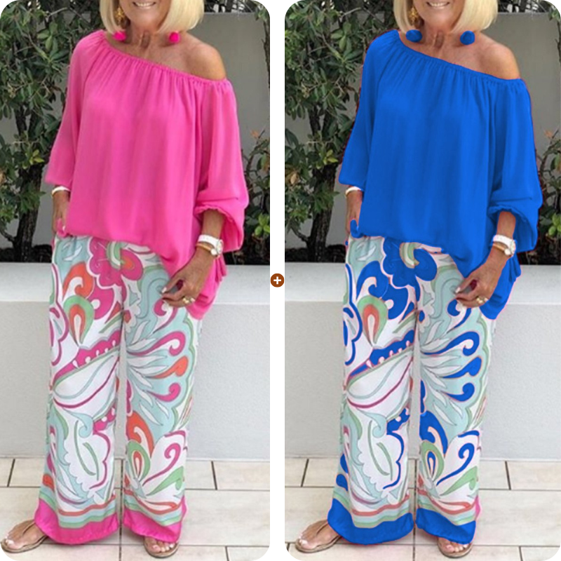 💥49% OFF – Limited Time💥Women's Trousers and Off Shoulder Top 2-Piece