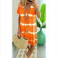 Tie-dye Striped Short-sleeved Loose T-shirt Dress