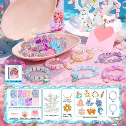🔥New Arrival-🎅Christmas Gift idea 49%OFF -💎Oyster shell beaded gift box🎁Kids' DIY Bead Bracelet Making Kit