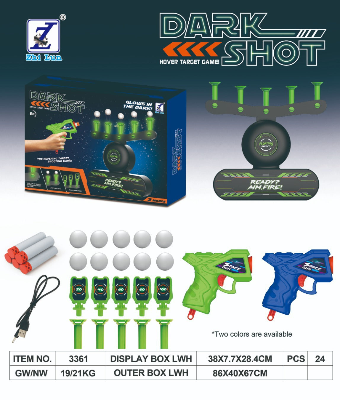 🎁Christmas Sale 50% OFF💓Glow-in-the-Dark Shooting Target Practice Kids Shooting Toy Gun Set