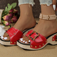 Women’s Wedge Slide Sandals with Studded Strap