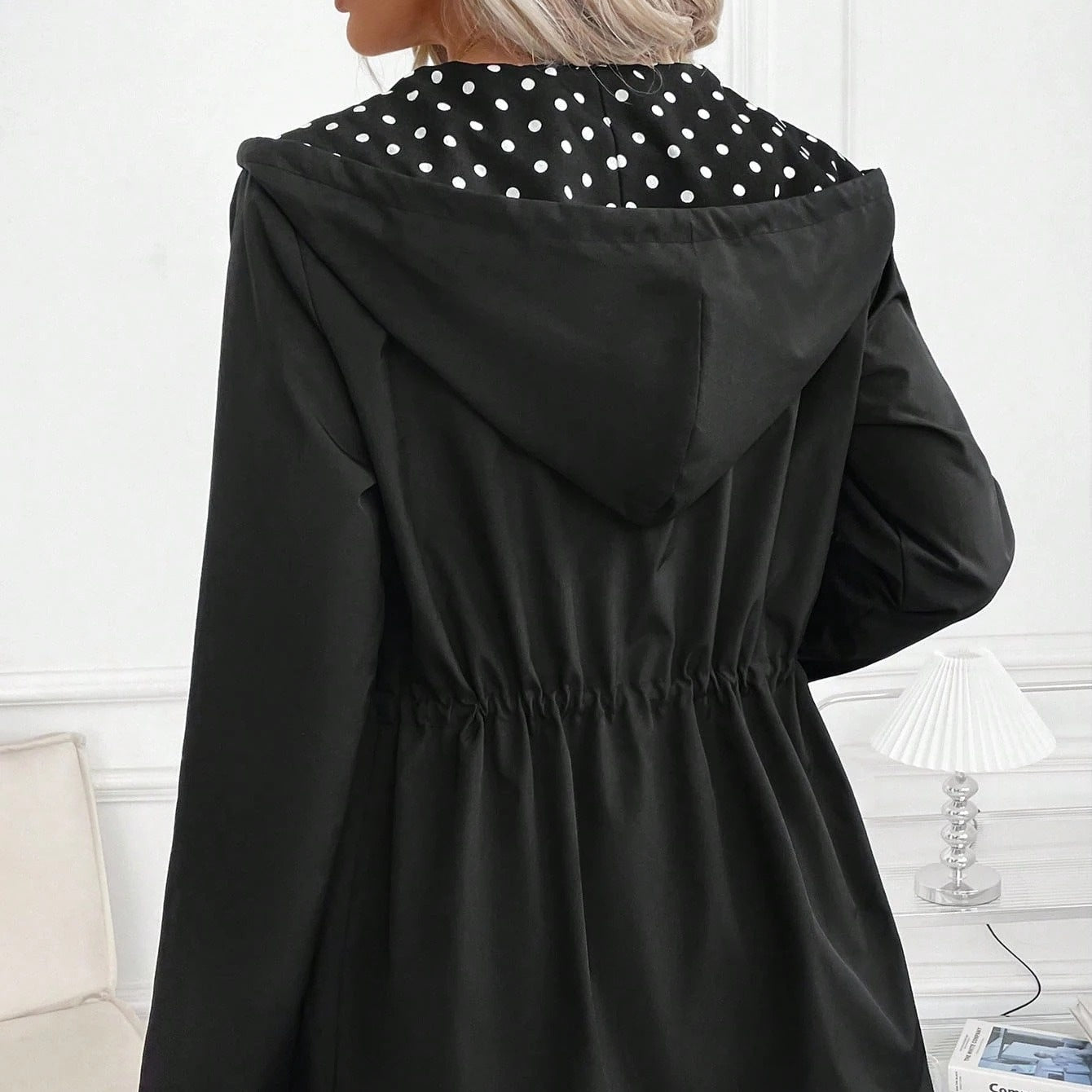 Hooded double-faced leopard print coat