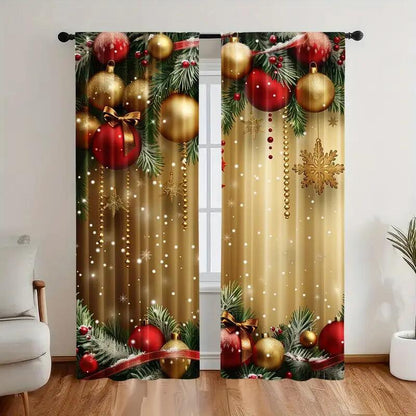 🔥 LAST DAY PROMOTION - 50%OFF 🔥 Christmas Window Curtains 2-Piece Set for Home Decor