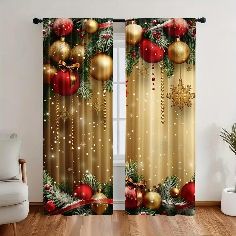 🔥 LAST DAY PROMOTION - 50%OFF 🔥 Christmas Window Curtains 2-Piece Set for Home Decor