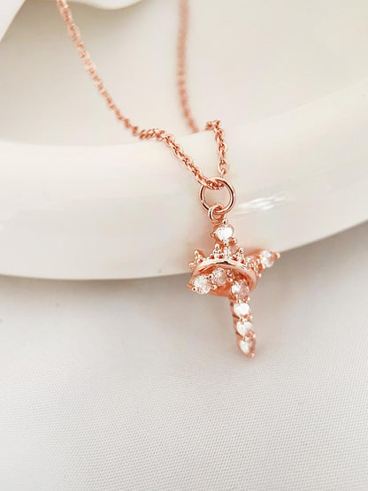 👑New Arrival 58% OFF! 💫 2026 New Crown with Cross Pendant Necklace – Elegant Faith-Inspired Design, Double-Sided Detail, Gold/Silver Options. Perfect for Daily Wear  💛✨🎁
