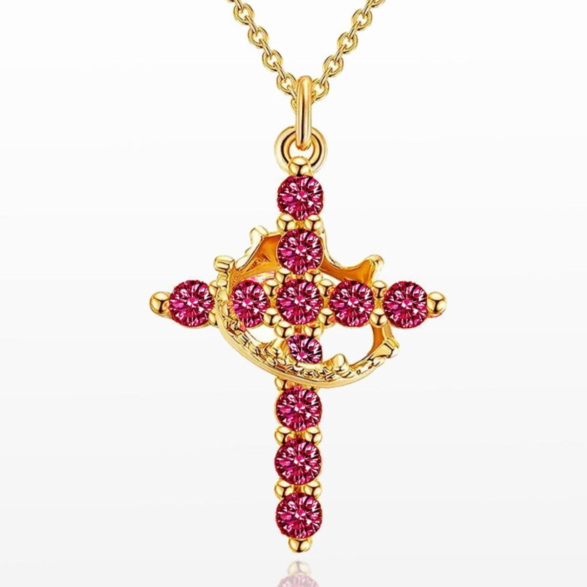 👑New Arrival 58% OFF! 💫 2026 New Crown with Cross Pendant Necklace – Elegant Faith-Inspired Design, Double-Sided Detail, Gold/Silver Options. Perfect for Daily Wear  💛✨🎁
