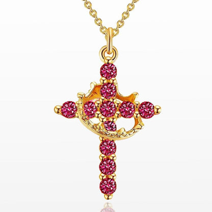 👑New Arrival 58% OFF! 💫 2026 New Crown with Cross Pendant Necklace – Elegant Faith-Inspired Design, Double-Sided Detail, Gold/Silver Options. Perfect for Daily Wear  💛✨🎁