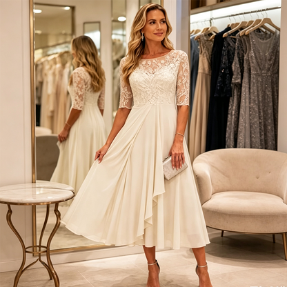 💖 Elegant Embroidered Cocktail Flowy Dress