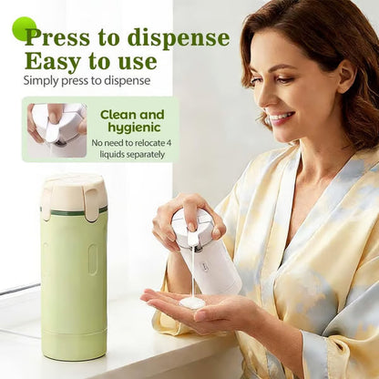 🧴 49% OFF NOW! 🎉 4-in-1 Travel Dispenser Bottles – Leak-Proof, Refillable & TSA Approved ✈️📦
