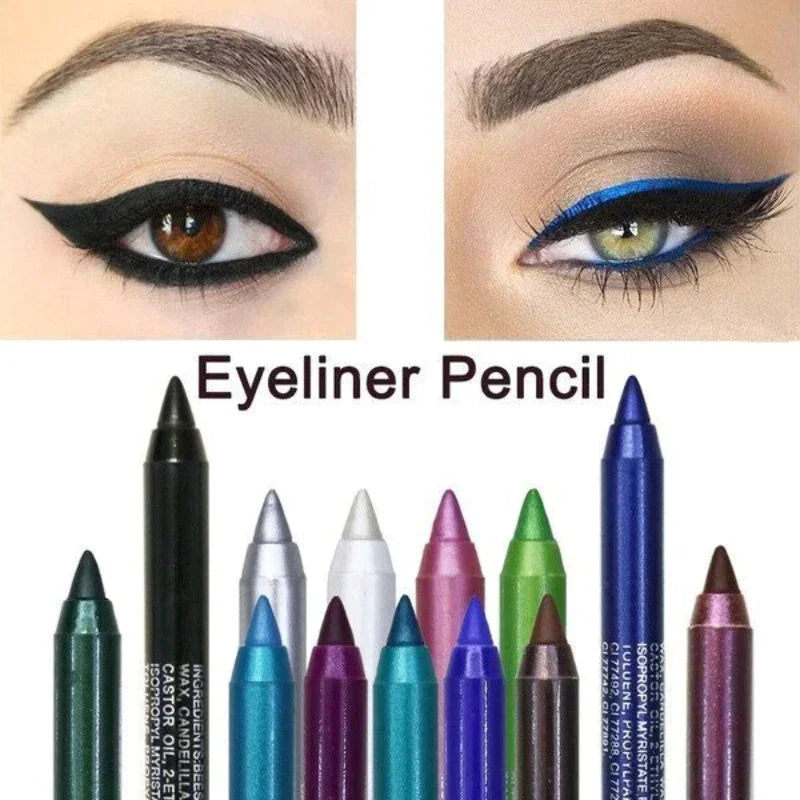🎁Christmas Special Sale - 50% OFF💜50K+ SOLD!✨14-Pack Eyeliner Pencil Waterproof Colored Gel Liners with Metallic & Shimmer Finishes Smudge-Proof✨