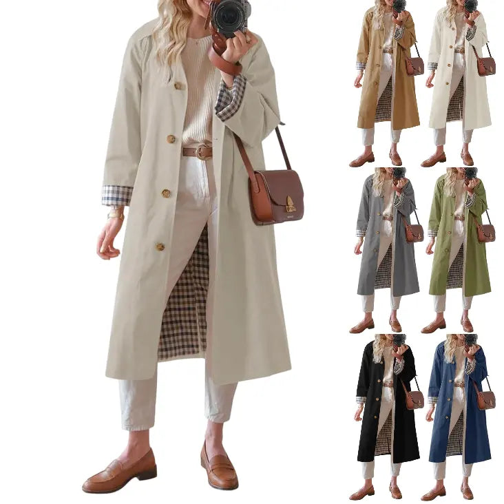 💜 LAST DAY PROMOTION - 50%OFF 💜 Women's shirt-collar single-breasted trench coat
