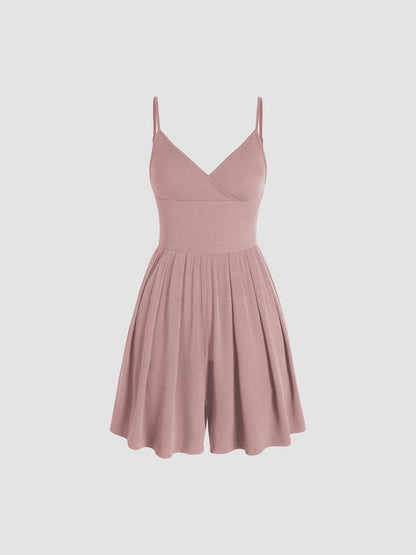 ☀️Summer Essential-Limited Time Low Price💕Women's Casual Adjustable  Plain Backless Wrap Cami Romper