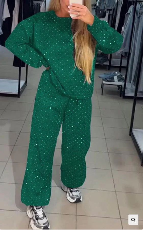 💖Limited Sale 50% OFF💖Women’s Round-neck Casual Sports Sweatshirt and Jogger Pants (2-piece Set)