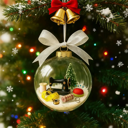 Holiday Sewing Snow Globe Ornament