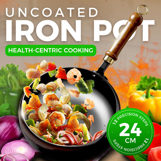 ⏰ Now only 49% off!⌛Uncoated Thick Iron Pot