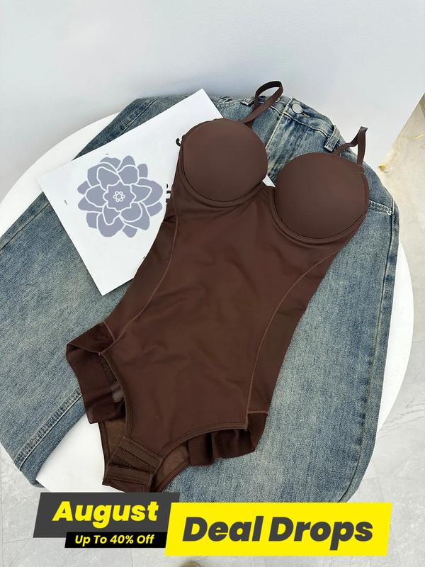 🏆 Last Day Special Price $17.99 !Shapewear Bodysuit with Bra | Ruched Slimming Adjustable Waist✨