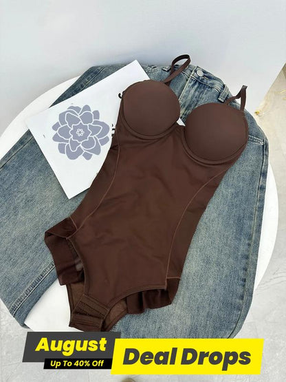 🏆 Last Day Special Price $17.99 !Shapewear Bodysuit with Bra | Ruched Slimming Adjustable Waist✨