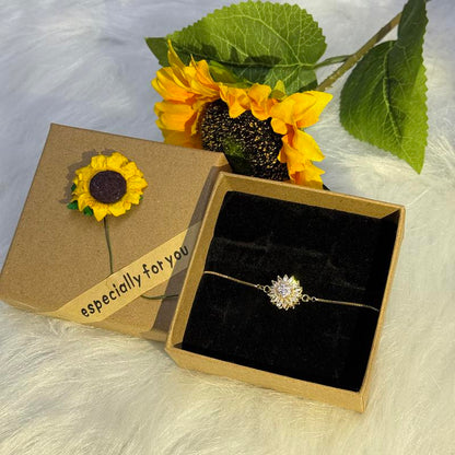 Spinning Sunflower Bracelet With Gift Box – A Calming and Relaxing Accessory for Mothers Day Gift, Valentines Day Gifts, Galentines Day Gifts, Birthday Gifts Jewelry