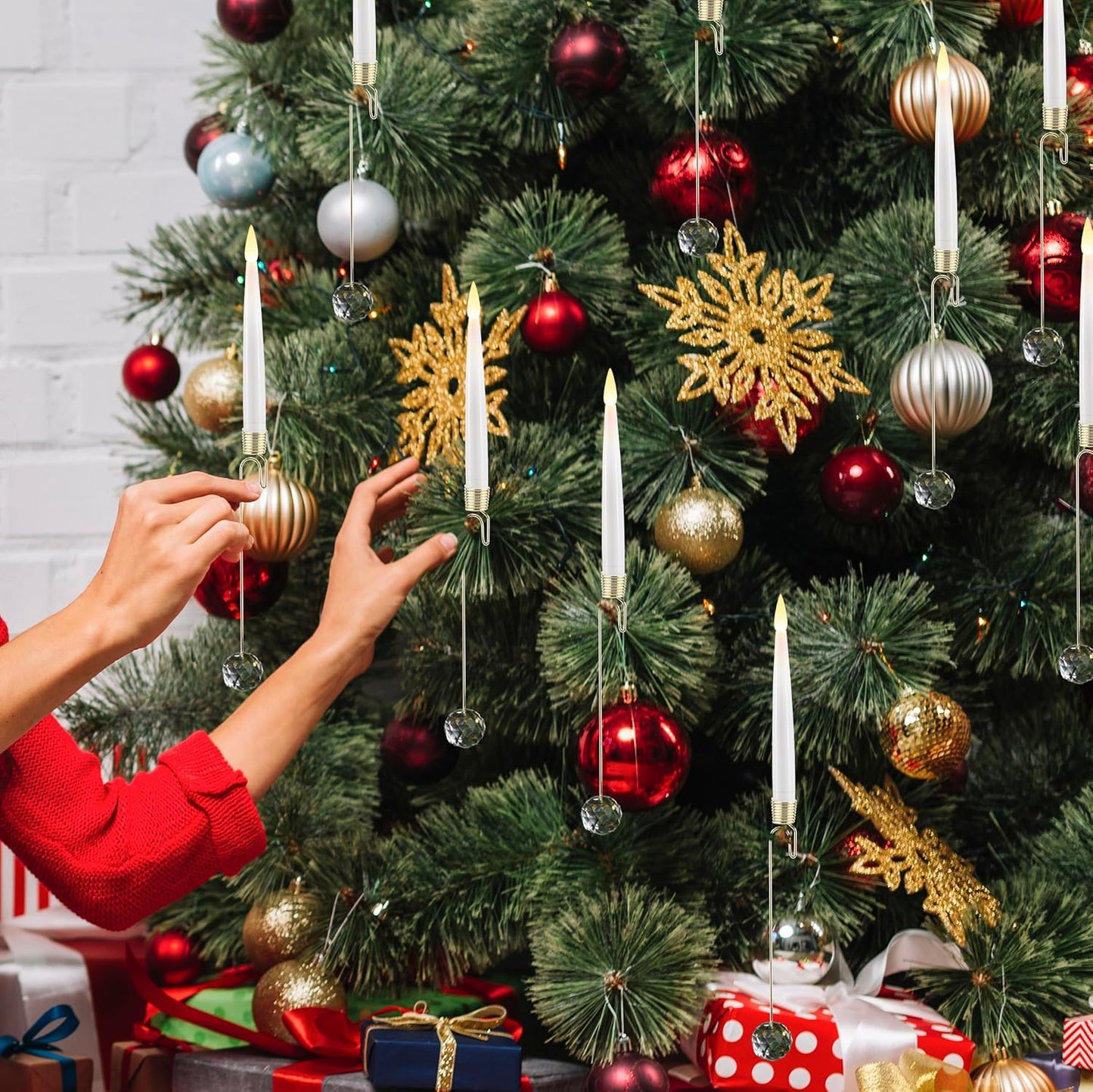 🎁Early Christmas Promotion - 49% OFF🎄Christmas Tree Led Candles with Clear Crystal Ball Hook
