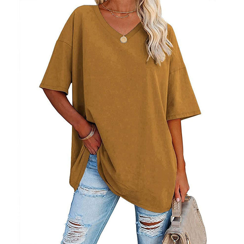 Hot Sale🔥Women's Comfortable Breathable Cotton V-Neck T-Shirt