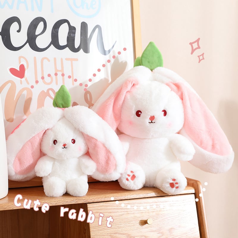 🎁EASTER SALE – ONLY £9.99!!🐰🎉50K+ SOLD!🍓🐰 50% OFF! Strawberry Bunny Plush – Transforms into little rabbit! Soft, cute & cuddly. Perfect gift for kids or grandkids. 🎀✨