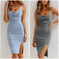 🍹Summer Hot Sales 50% OFF🌤️Women's U-Neck Denim Bodycon Cami Dress