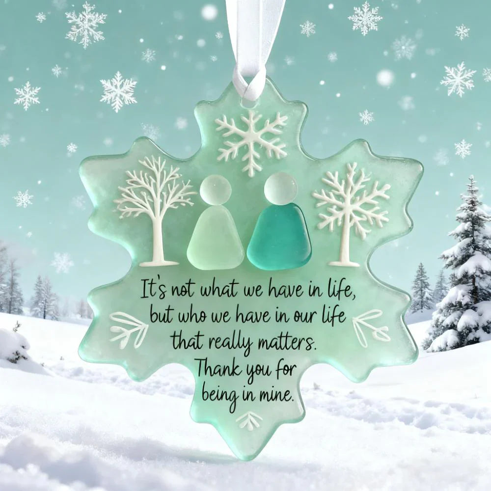 🌊Snowflake-Shaped Sea Glass Friendship Decor❄✨ Shaped by Nature & Crafted by Hand!
