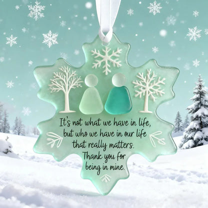 🌊Snowflake-Shaped Sea Glass Friendship Decor❄✨ Shaped by Nature & Crafted by Hand!