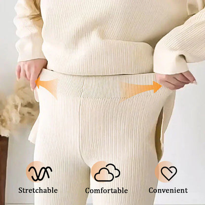 🔥Limited Time Sale 37% OFF🎁V-Neck Casual Slit Knitted Two-Piece Set