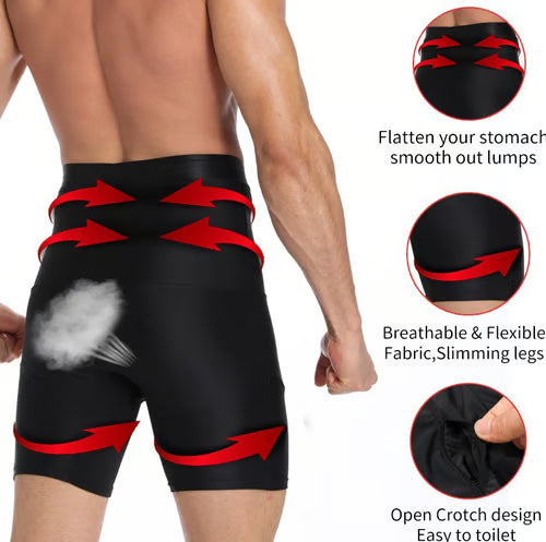 ⏳Time-limited Special⏰Men's Compression Shorts - High Waist Tummy Control & Sweat-Wicking