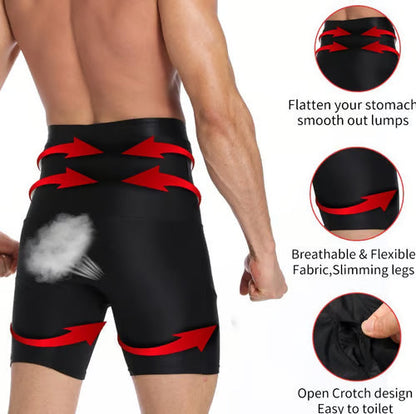 ⏳Time-limited Special⏰Men's Compression Shorts - High Waist Tummy Control & Sweat-Wicking