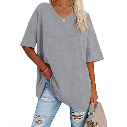 Hot Sale🔥Women's Comfortable Breathable Cotton V-Neck T-Shirt