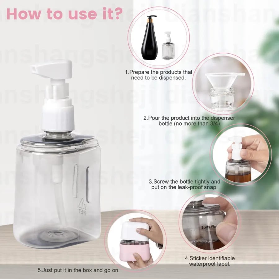 🔥Travel Smarter🔥Mini Shampoo Dispenser Portable Travel Bottle Set