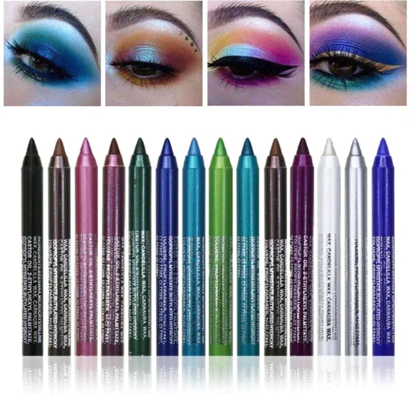 🎁Christmas Special Sale - 50% OFF💜50K+ SOLD!✨14-Pack Eyeliner Pencil Waterproof Colored Gel Liners with Metallic & Shimmer Finishes Smudge-Proof✨