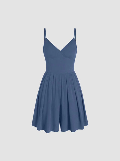 ☀️Summer Essential-Limited Time Low Price💕Women's Casual Adjustable  Plain Backless Wrap Cami Romper