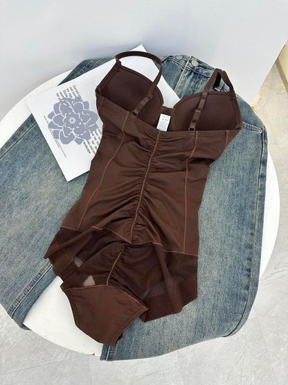 🏆 Last Day Special Price $17.99 !Shapewear Bodysuit with Bra | Ruched Slimming Adjustable Waist✨