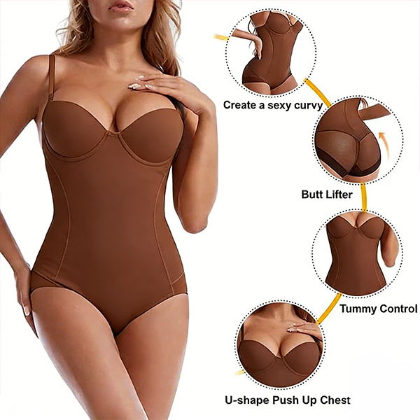 🏆 Last Day Special Price $17.99 !Shapewear Bodysuit with Bra | Ruched Slimming Adjustable Waist✨