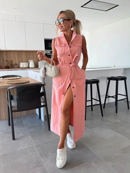 🔥2025 NEW SALES 49% OFF💥Solid Button Pocket Denim Dress