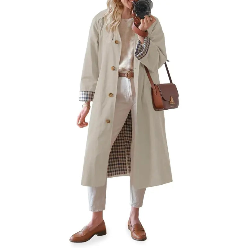 💜 LAST DAY PROMOTION - 50%OFF 💜 Women's shirt-collar single-breasted trench coat