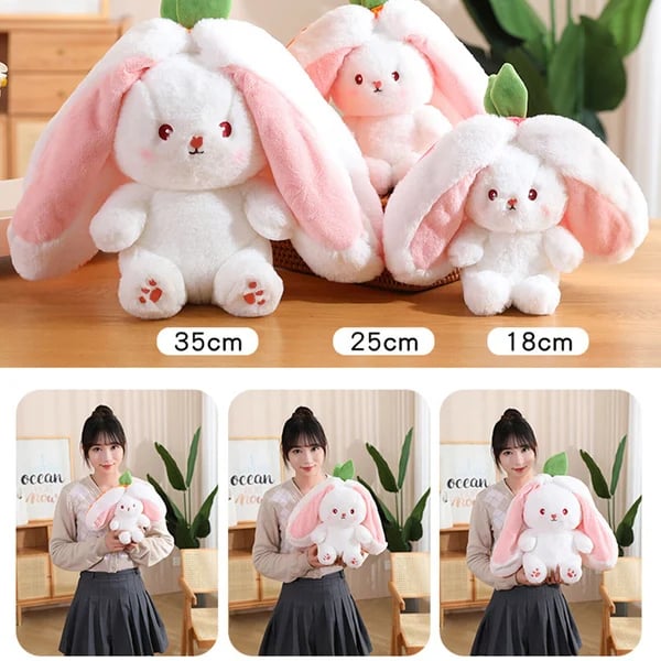 🎁EASTER SALE – ONLY £9.99!!🐰🎉50K+ SOLD!🍓🐰 50% OFF! Strawberry Bunny Plush – Transforms into little rabbit! Soft, cute & cuddly. Perfect gift for kids or grandkids. 🎀✨