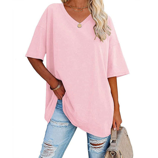 Hot Sale🔥Women's Comfortable Breathable Cotton V-Neck T-Shirt