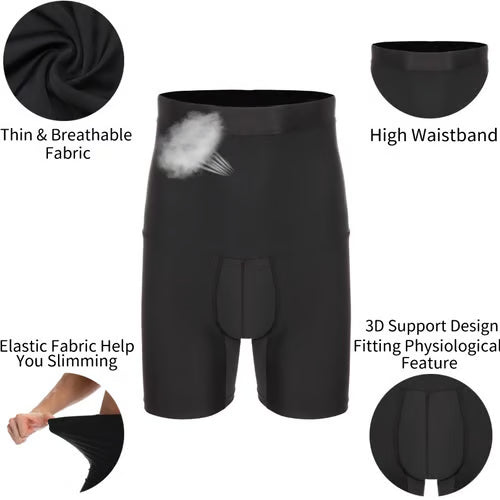 ⏳Time-limited Special⏰Men's Compression Shorts - High Waist Tummy Control & Sweat-Wicking