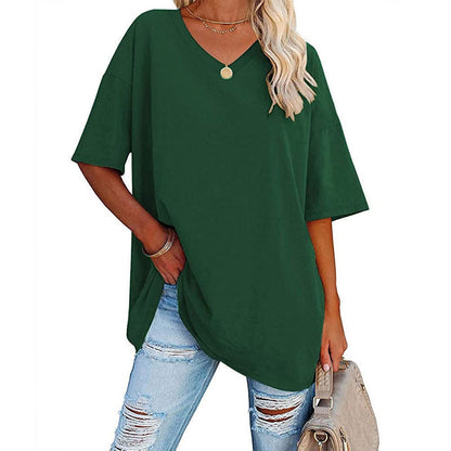 Hot Sale🔥Women's Comfortable Breathable Cotton V-Neck T-Shirt